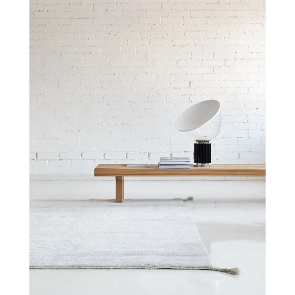 Uni Hand-knotted Wool Carpet 140 x 200 cm Ivory White
