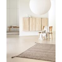 Uni Hand-knotted Wool Carpet 140 x 200 cm Camel
