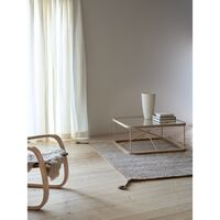 Grid Hand-knotted Wool Carpet 140 x 200 cm White/ Camel