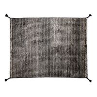 Grid Hand-knotted Wool Carpet 140 x 200 cm White/ Black
