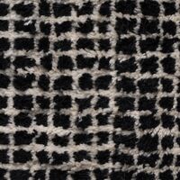 Grid Hand-knotted Wool Carpet 140 x 200 cm White/ Black