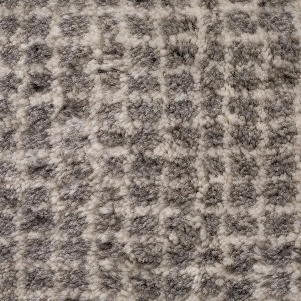Grid Hand-knotted Wool Carpet 140 x 200 cm White/ Light Gray