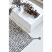Grid Hand-knotted Wool Carpet 140 x 200 cm White/ Light Gray