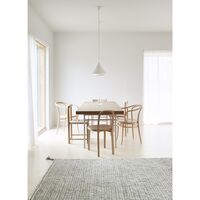 Grid Hand-knotted Wool Carpet 140 x 200 cm White/ Light Gray