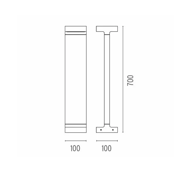 Flos Casting T 100 H 700 Lampada da Esterno Marrone