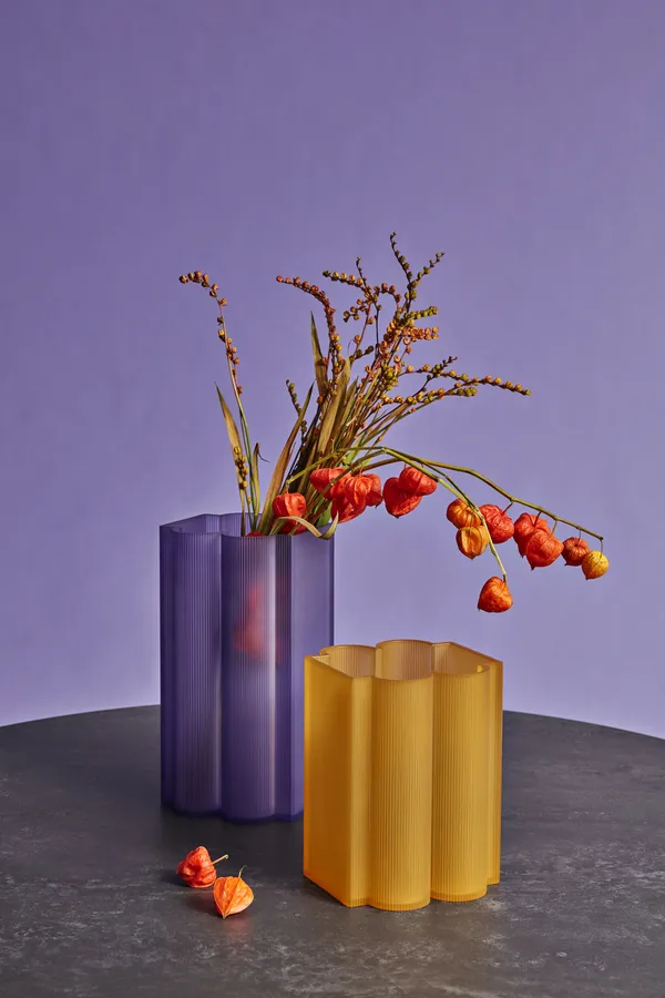 Okra Vase Low Purple
