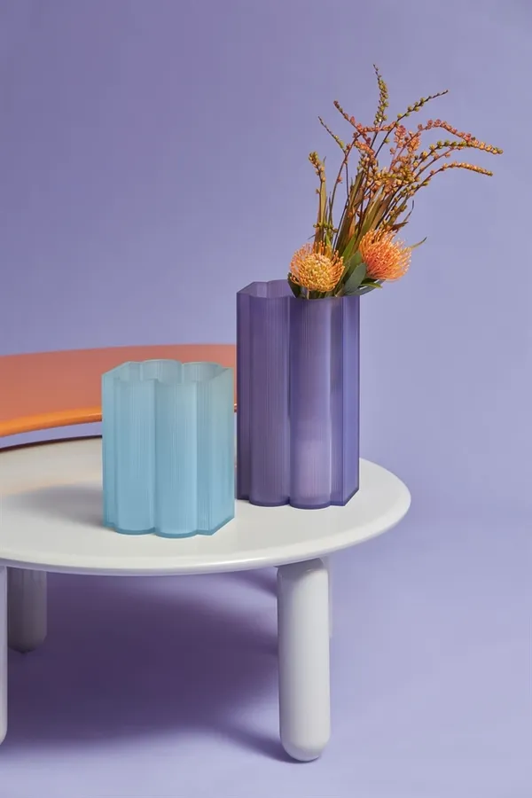 Okra Vase Low Purple