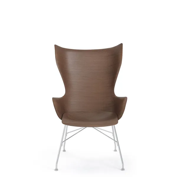 K/Wood Armchair Chrome/ Dark Veneer