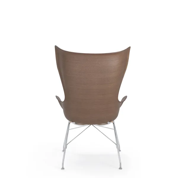 K/Wood Armchair Chrome/ Dark Veneer