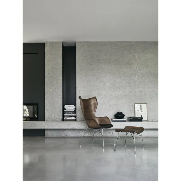 K/Wood Armchair Chrome/ Dark Veneer