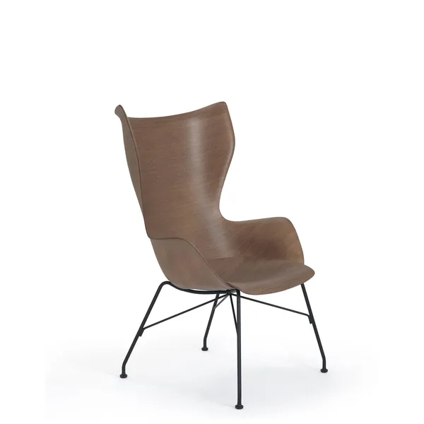 K/Wood Armchair Black/ Dark Veneer