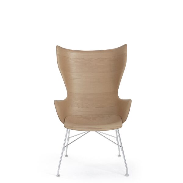 K/Wood Fauteuil Chroom/ Licht Essenhout
