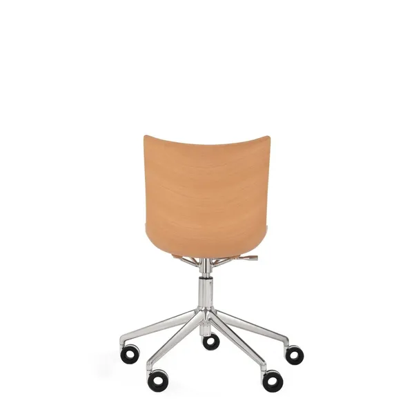 P/Wood Office Chair Chrome/ Light Wood