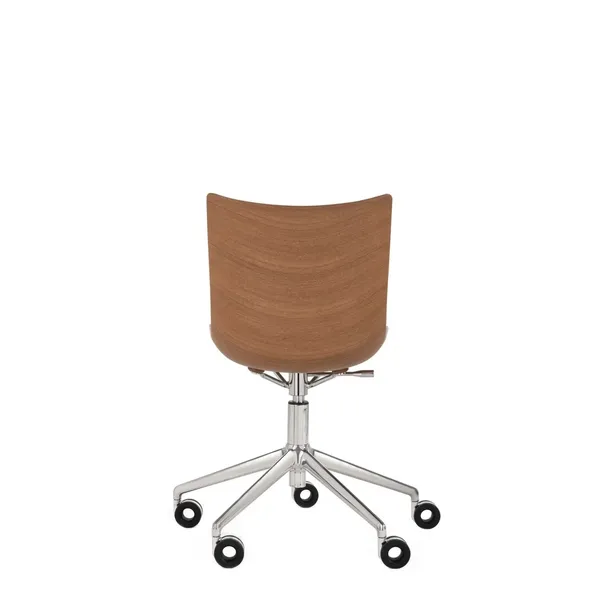 P/Wood Office Chair Chrome/ Dark Wood