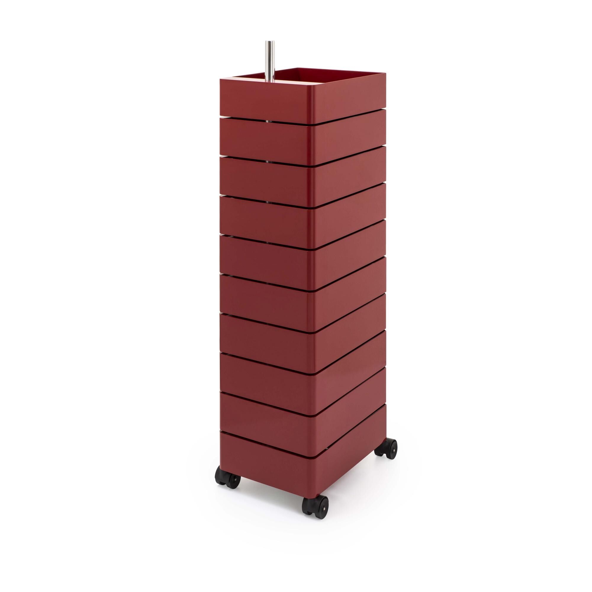 360 Container 10 Rullevogn Bordeaux