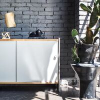 Theca Sideboard mit Regalen 93x43x78 Aluminium/ Kirsche