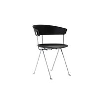 Officina Dining Galvanized/ Black Leather