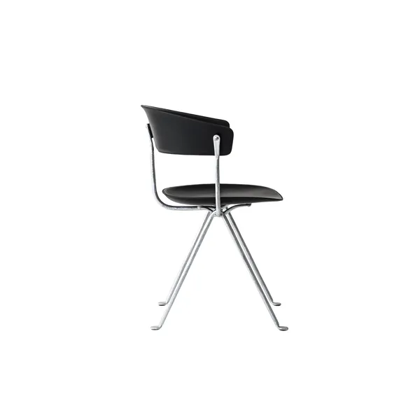 Officina Dining Galvanized/ Black Leather