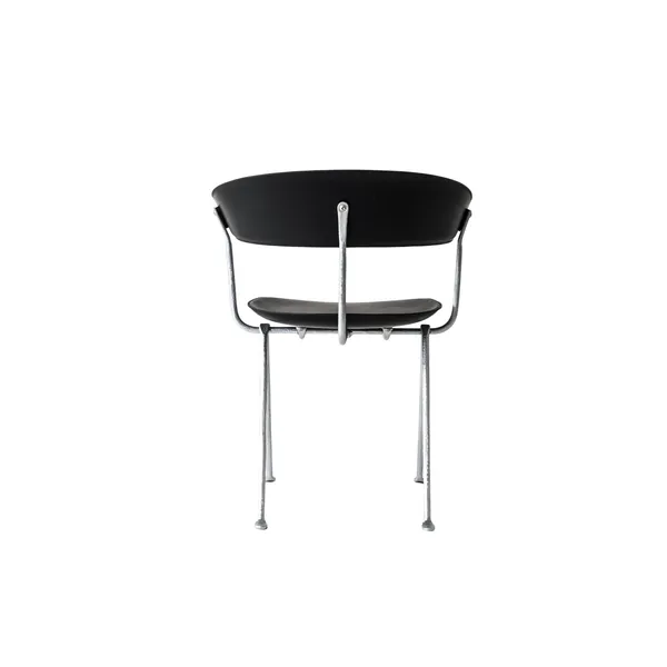 Officina Dining Galvanized/ Black Leather