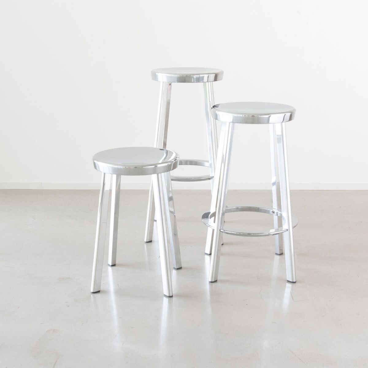 Deja-Vu Barhocker Hoch H76 Aluminium Poliert