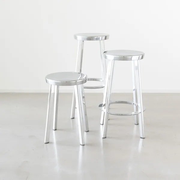 Deja-Vu Bar Stool High H76 Polished Aluminum