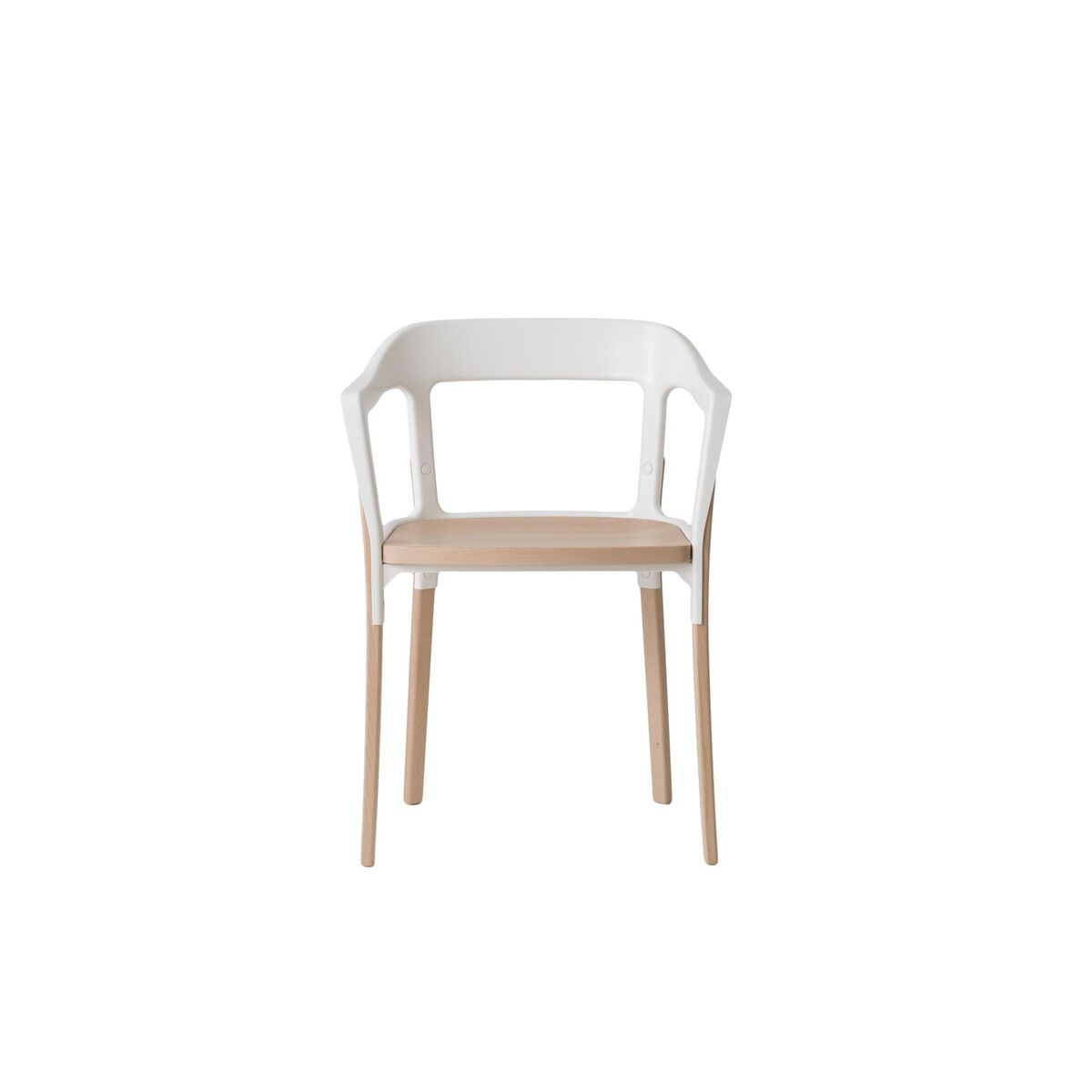 Steelwood Eettafelstoel Naturel/ Wit