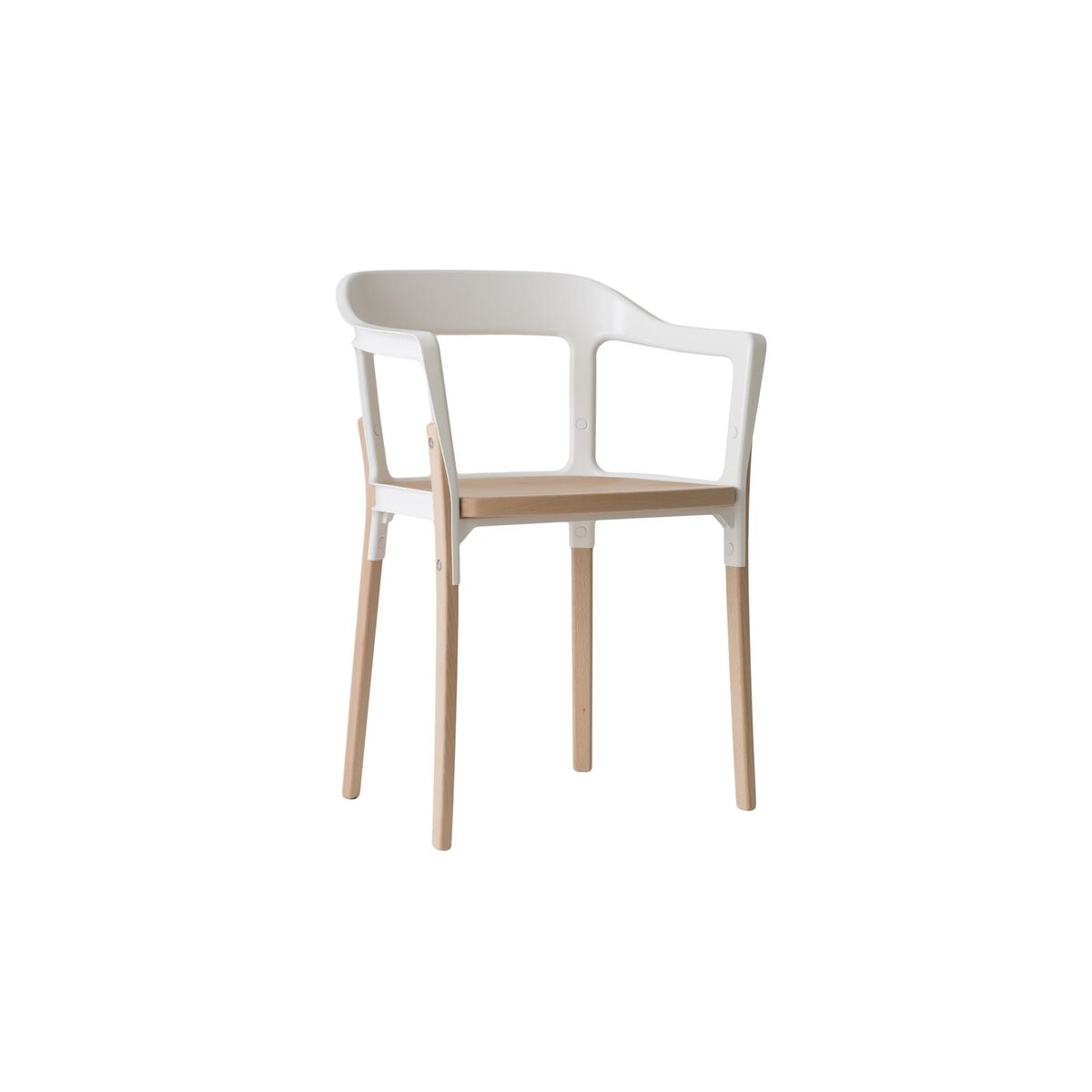 Steelwood Eettafelstoel Naturel/ Wit