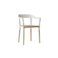 Steelwood Eettafelstoel Naturel/ Wit