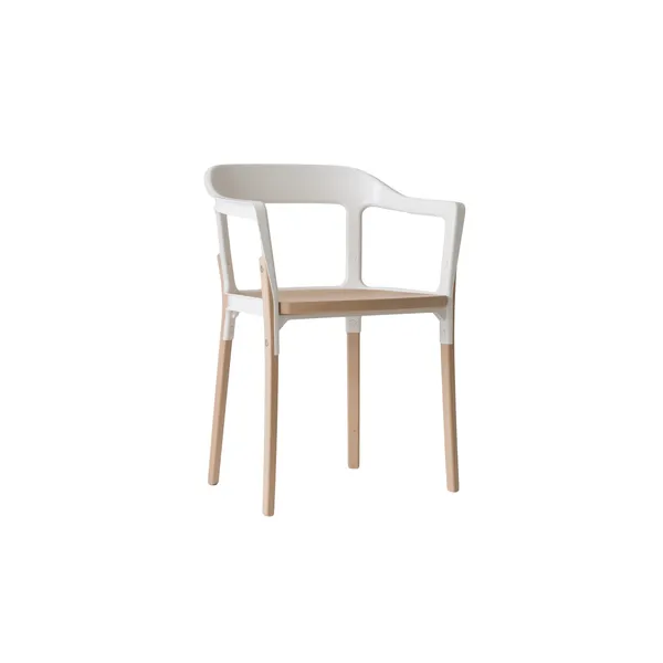 Steelwood Dining Chair Natural/ White