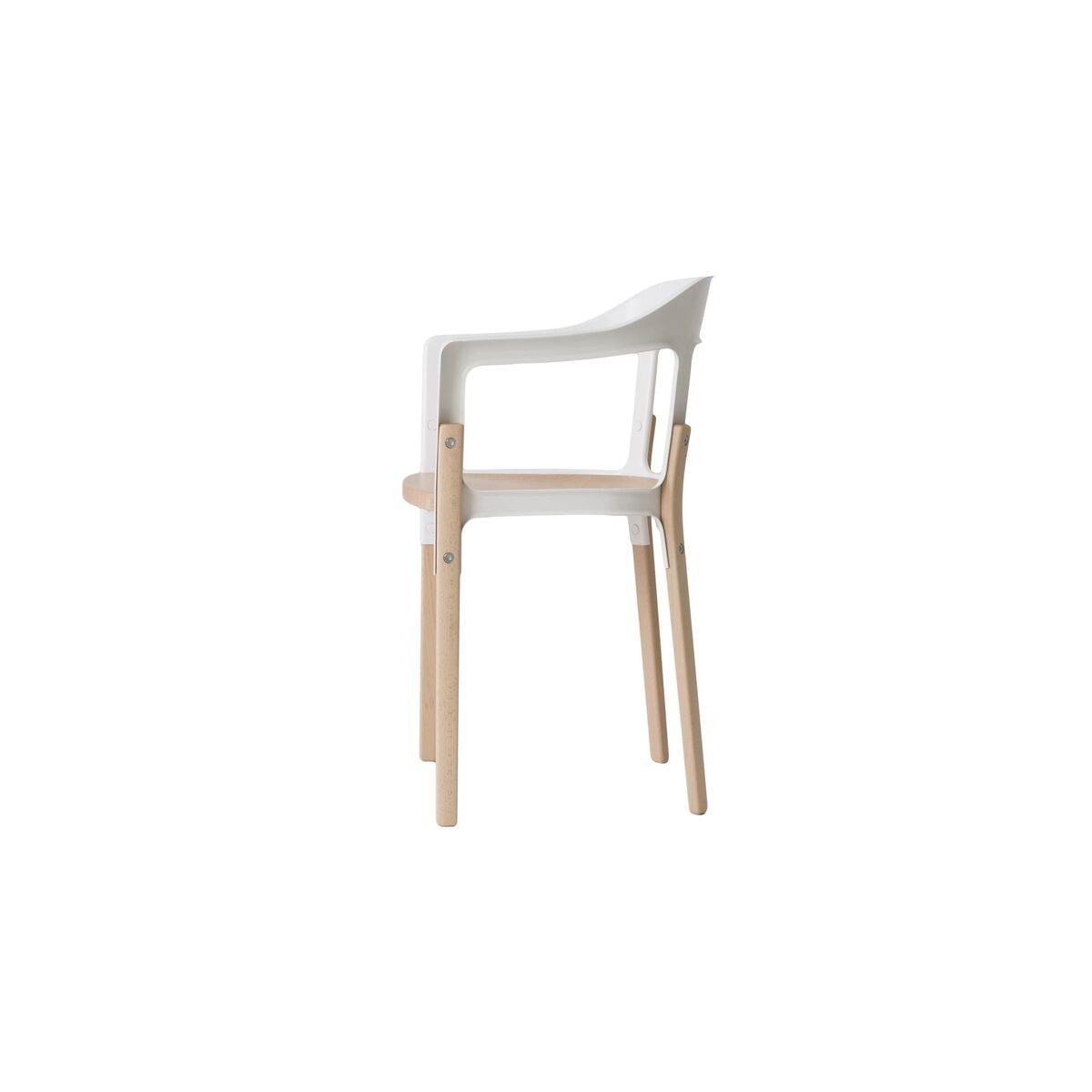 Steelwood Eettafelstoel Naturel/ Wit