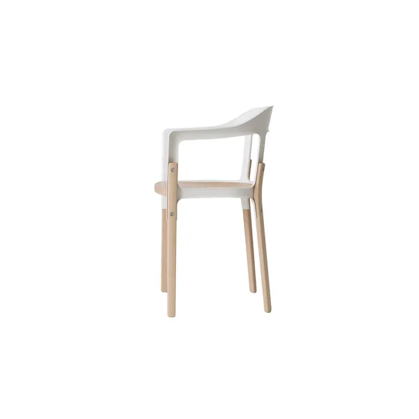 Steelwood Dining Chair Natural/ White