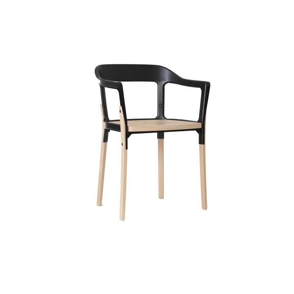 Steelwood Dining Chair Natural/ Black