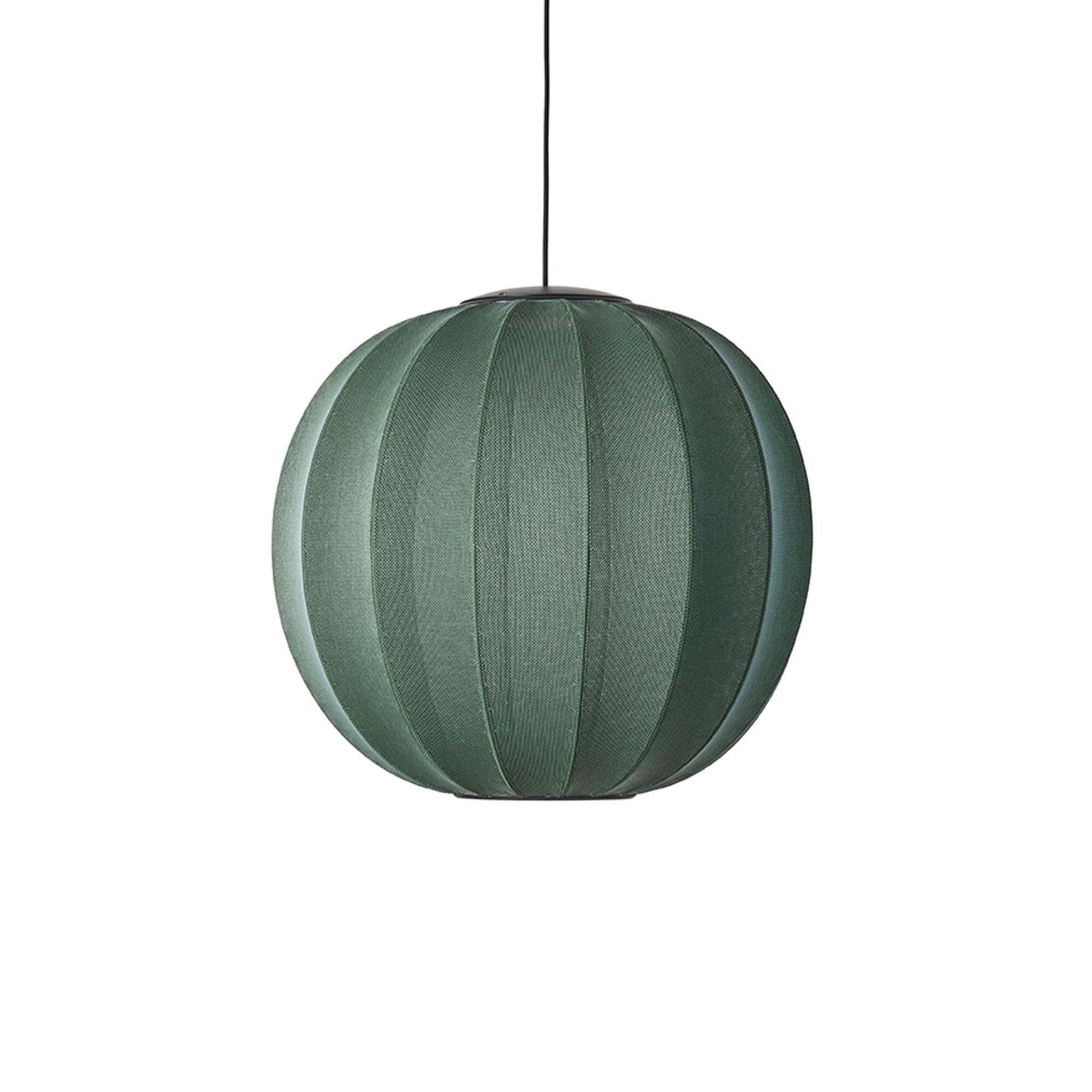 Knit-Wit Rund Taklampa &Oslash;60 Tweed Gr&ouml;n LED
