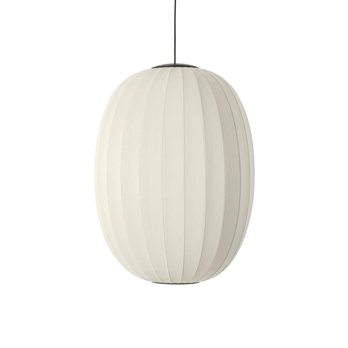 , Dzianinowy Lampa Wisząca Wysoki/owalny Ø65 Perłowobiały LED