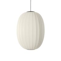 , Dzianinowy Lampa Wisząca Wysoki/owalny Ø65 Perłowobiały LED