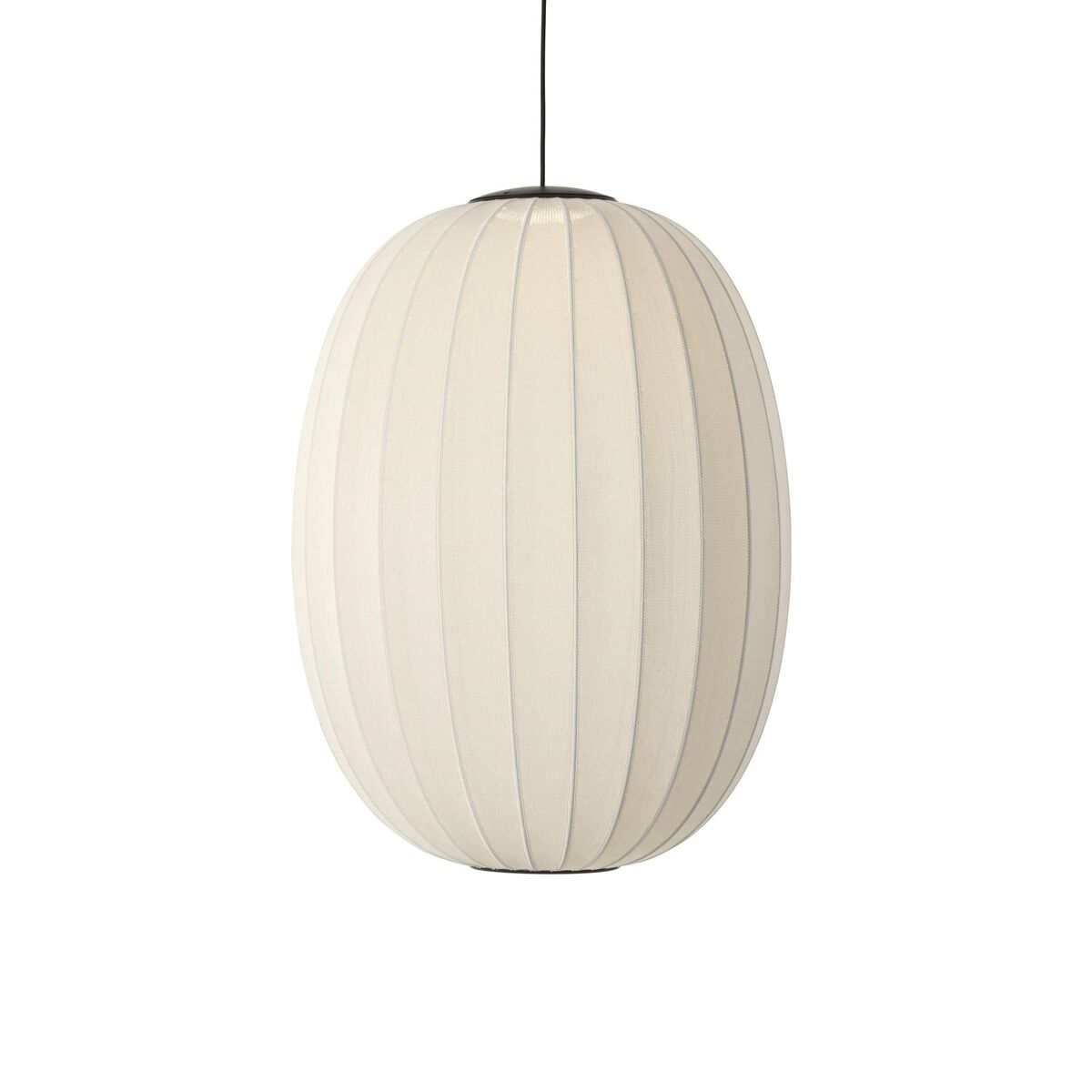 , Dzianinowy Lampa Wisząca Wysoki/owalny Ø65 Perłowobiały LED