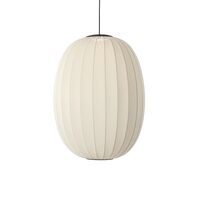 , Dzianinowy Lampa Wisząca Wysoki/owalny Ø65 Perłowobiały LED