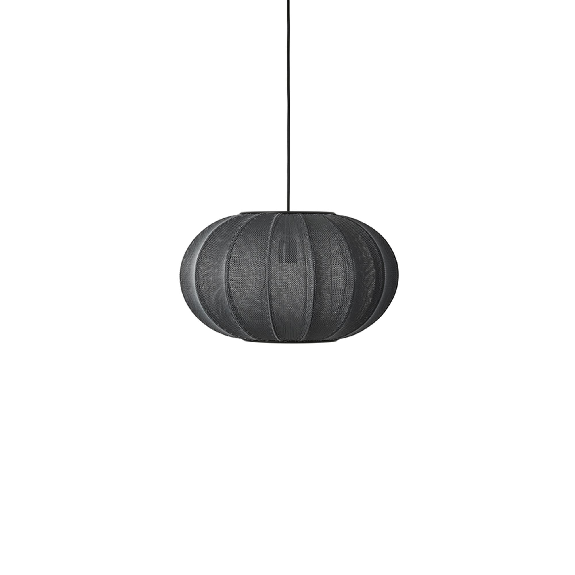Suspension Ovale Knit-Wit Ø45 Noir, Fabriqué à La Main