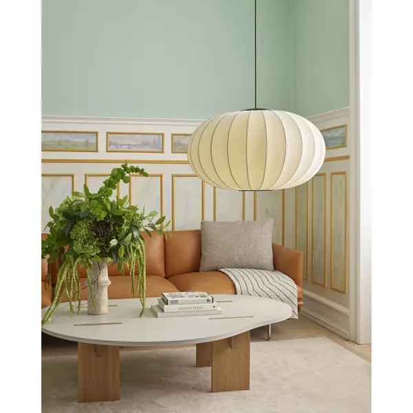 Knit-Wit Oval Pendel Ø76 Pearl White LED