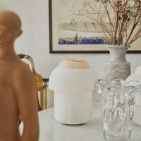 Papier Double Table Lamp Ø30 Soft Yellow