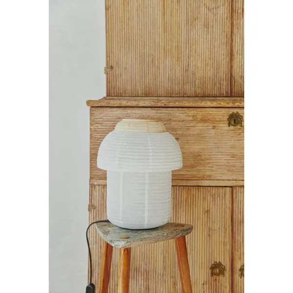 Papier Double Tischlampe Ø30 Weiß