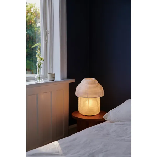 Papier Double Tischlampe Ø30 Weiß