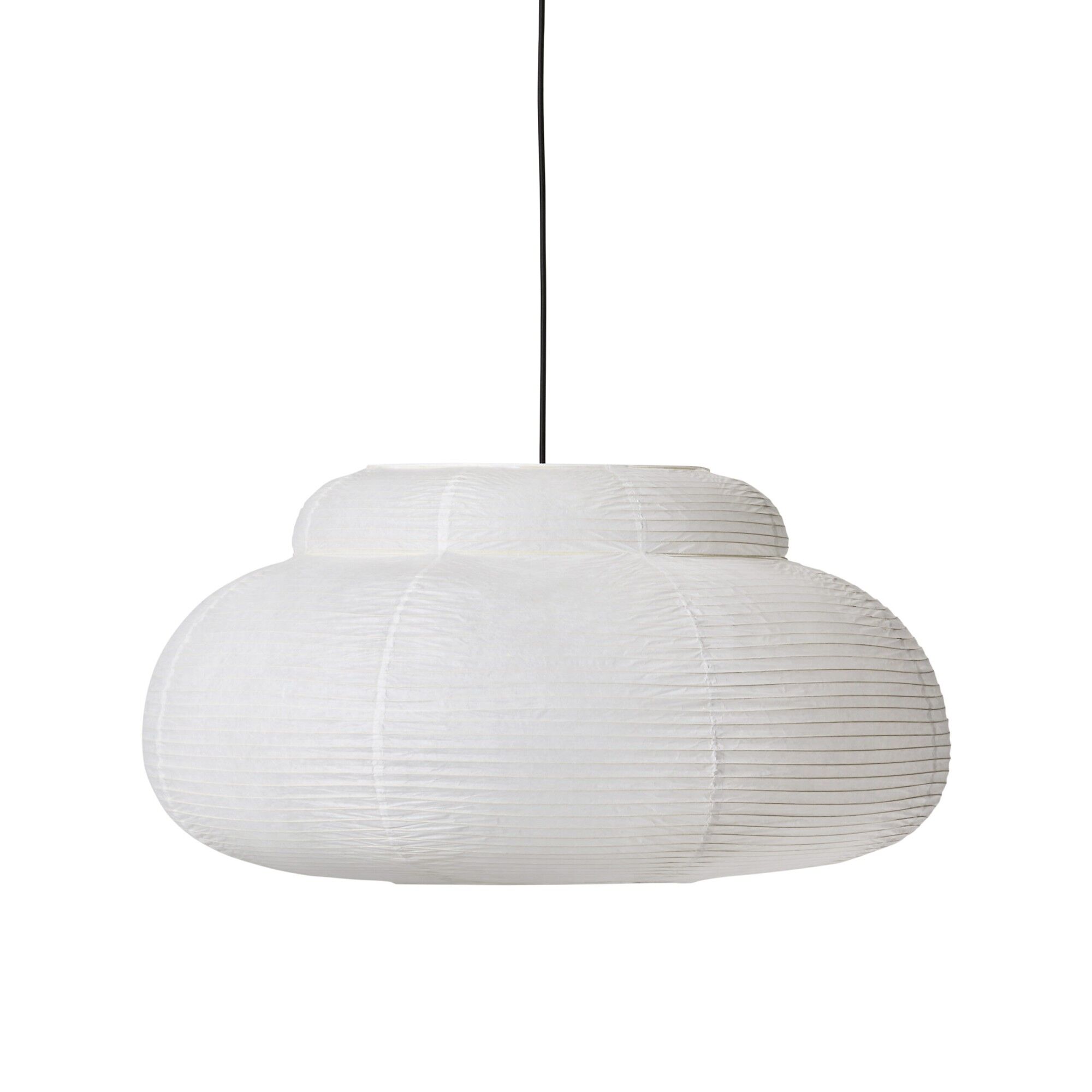 Papier Single Pendel 80 cm Hvid