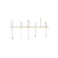 Perch Light Branch Pendant Brass/ White Dimmable