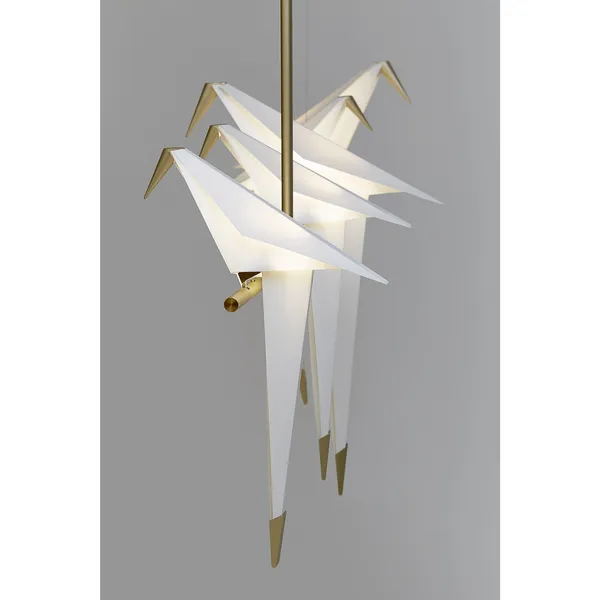 Perch Light Branch Pendant Brass/ White Dimmable