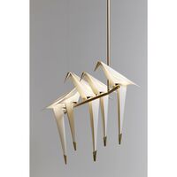 Perch Light Branch Pendant Brass/ White Dimmable