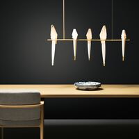 Perch Light Branch Pendant Brass/ White Dimmable