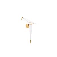 Perch Light Wandlamp Ingebouwd Messing/ Wit Klein