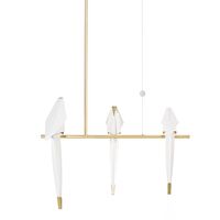 Perch Light Branch Hanglamp Klein Messing/ Wit Dimbaar