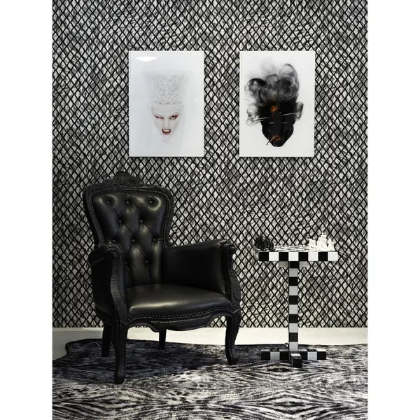 Table d'Appoint Chess Noir/Blanc